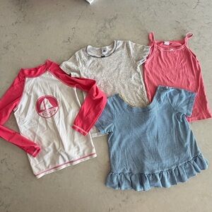 Petit Bateau Girls Tops Bundle Tank Rash-guard 6 Set